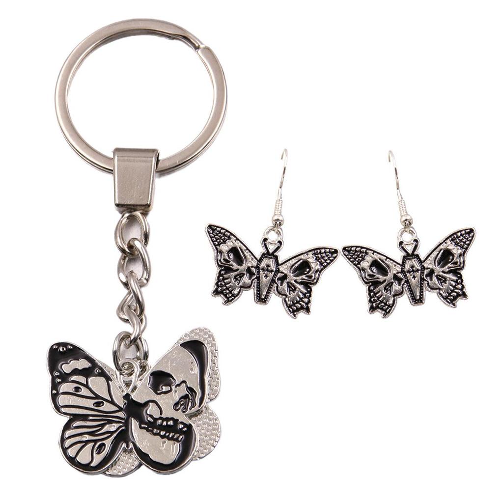 6 Styles European and American Mysterious Black Butterfly Alloy Pendant Charm