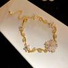 Luxury Zircon Flower Bracelet Fashion Shiny Rhinestone Bangle Elegant Elegance Bracelet  For Women