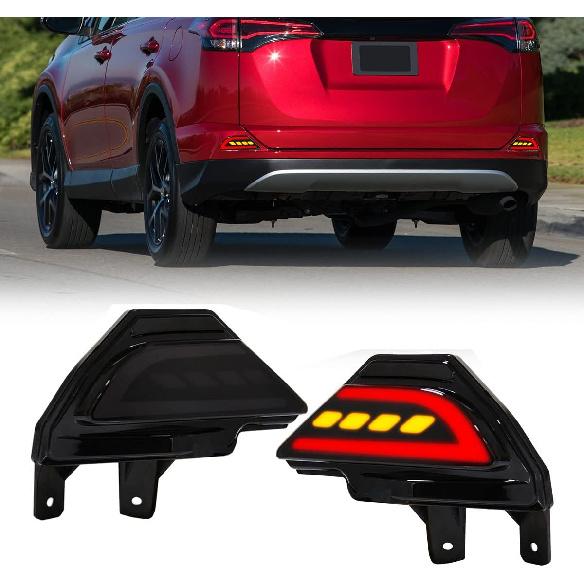 Rear Bumper Reflector Lights For Toyota RAV4 Sienna Venza Avalon Reiz Matrix RC250 RC350 IS-F GX470 RX300 LED Brake Light with Turn Signal