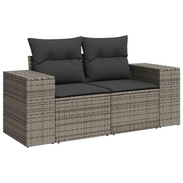 VidaXL Salon de Jardin avec Coussins 5 pcs, Canapés de Terrasse, Ensemble de Meubles de Patio, Mobilier d'Extérieur, Gris 3222489