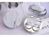 Mirror Case Marble Pattern Contact Lens Set - Electroplated Cosmetic Lens Companion.