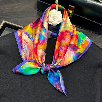 Lenço Quadrado de Seda 100% Natural Mulheres Bandana de Pescoço Lenços Moda Feminina Alta Qualidade Lenço de Cabeça Xale Envoltório Hijab