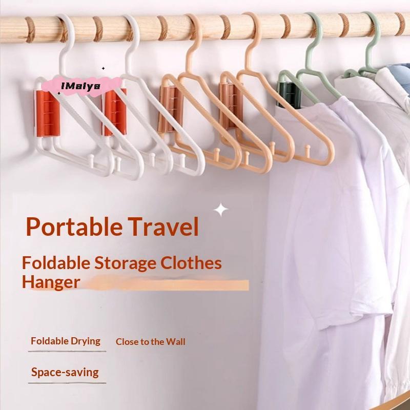 M-5Pcs Multifun Cloth Hanger Foldable Portable Travel Saving Space Ultra-Light Clothes Hangers For Home Business Trip Vacation