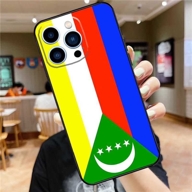 

Comoros Flag Case For iPhone 17 Pro Max 16 15 14 11 12 13 Mini Plus 16e 17 Air Bumper Cover Accessories iPhone 15Pro MAX