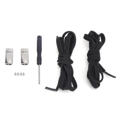 Magnetic Shoe Laces No Tie Save Time Easily Use Lazy Shoelace with Silver Buckle for Running Walking Hiking BikingBlack