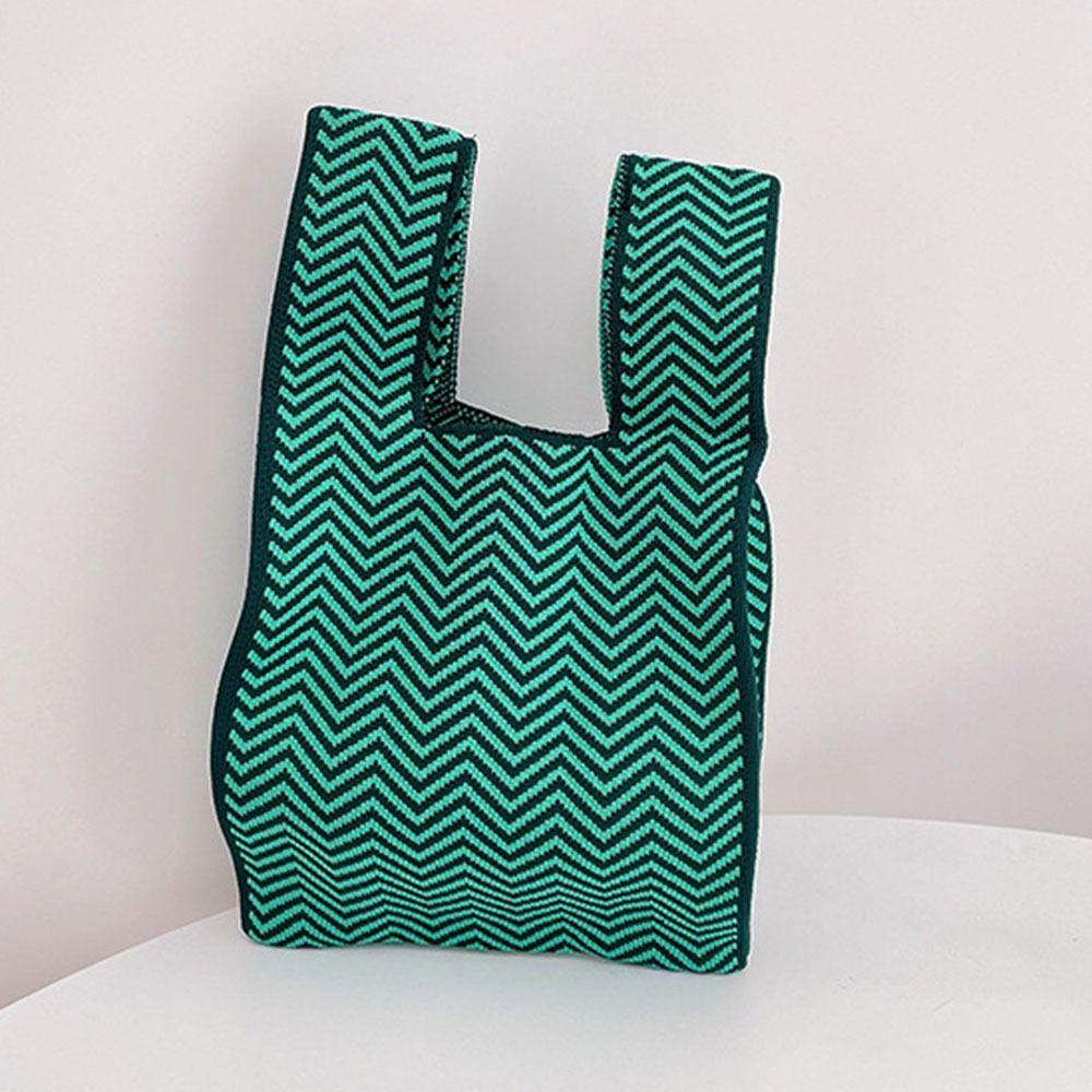 

Женская сумка-тоут для девочек, вязаная вручную, сумка на запястье с узлом, повседневная цветная сумка через плечо, многоразовые сумки для покупок