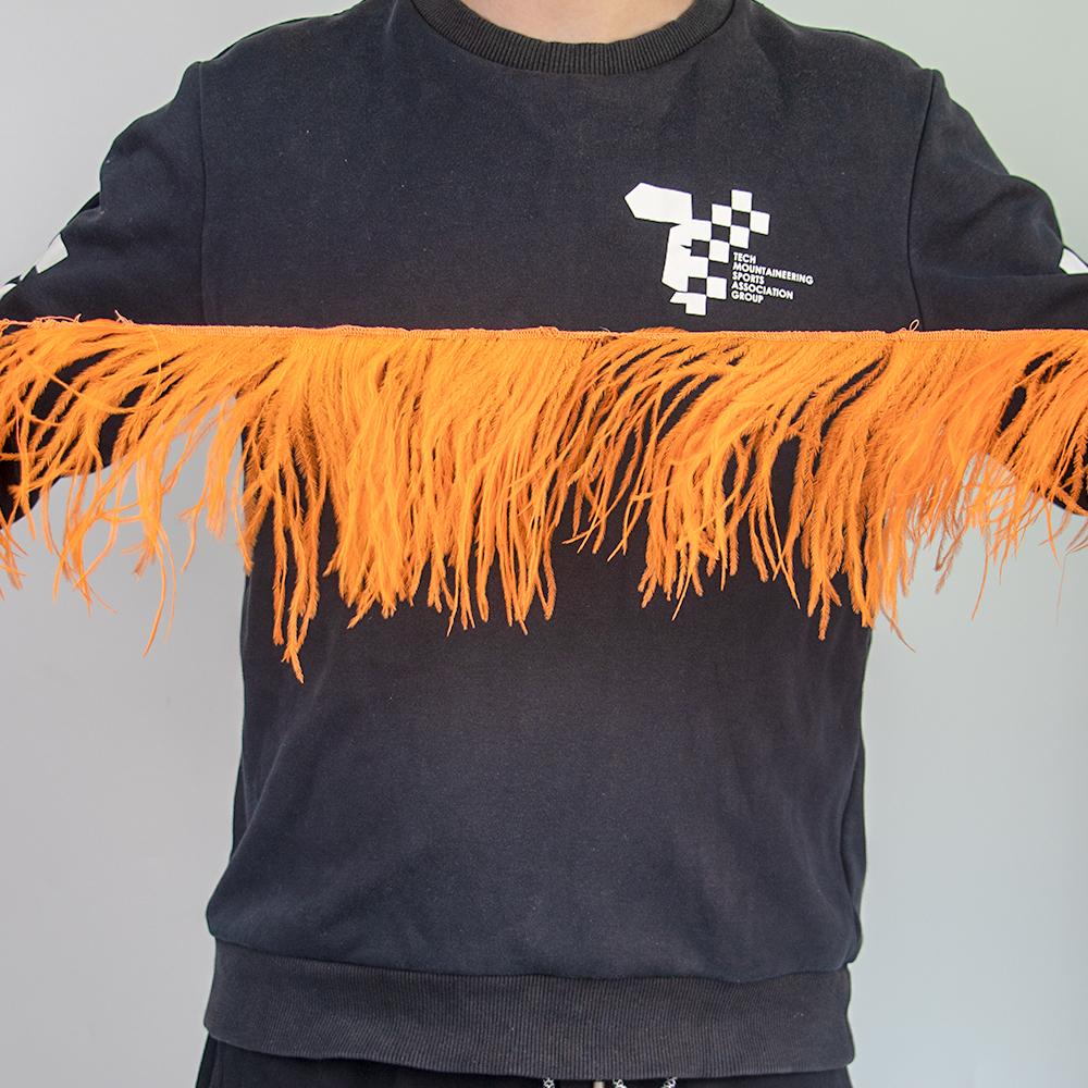 Feather1 Meter  White Ostrich Feathers Trim Fringe 8-22cm Natural Ostrich Feather Ribbon for Wedding Party Clothing Decoration Plumes