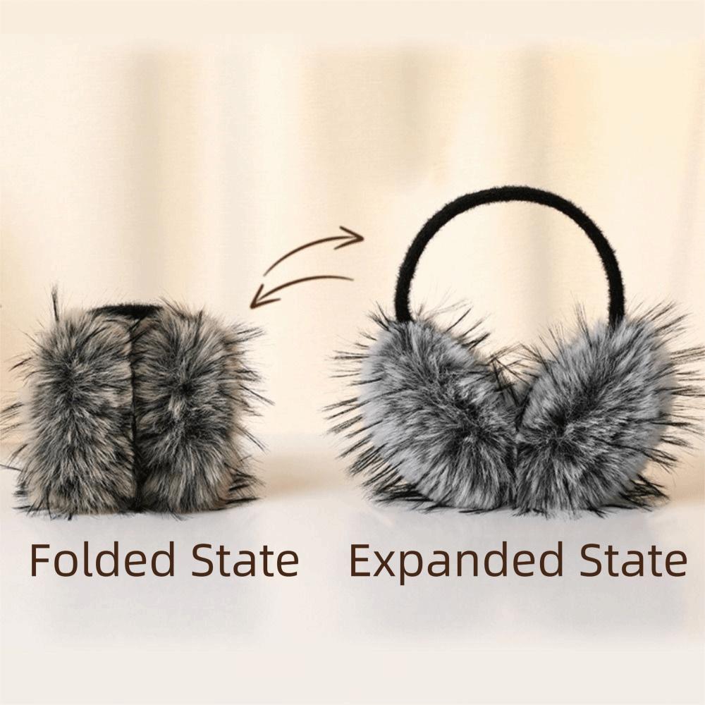 Solid Color Imitation Fur Plush Earmuffs Folding Foldable Ear Cover Fashion Ear Mask  Riding