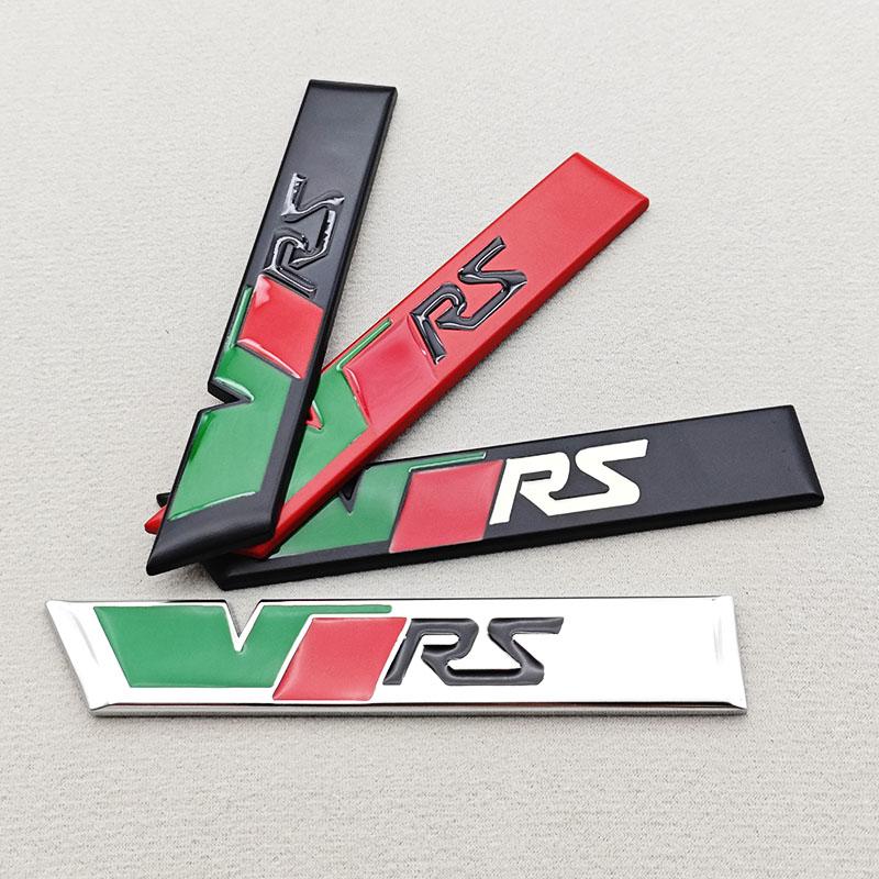DCLR3 NEUES 3D-Metall-RS-Logo VRS Auto Frontgrill-Emblem Heckklappen-Abzeichen Für Skoda VRS Octavia 2 3 Rapid Kodiaq Karoq Fabia Kamiq Superb