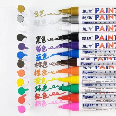 12 Kleur Wit Waterdicht Rubber Permanente Verf Marker Pen Auto Bandenprofiel Milieuvriendelijke Bandenbeschildering