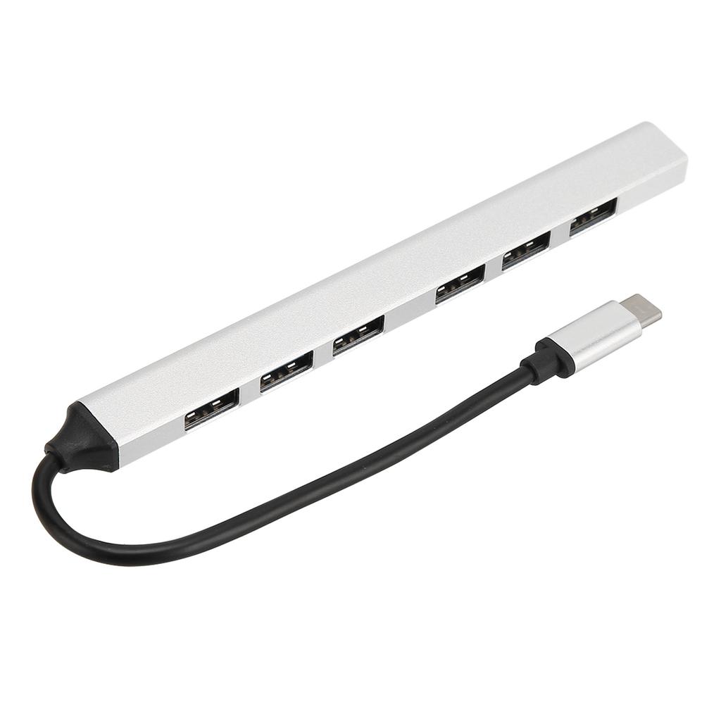 USB C 3.0 Hub Aluminium Alloy 7 Ports 5.0Gbps Type C Hub Expander for PC Laptop Notebook