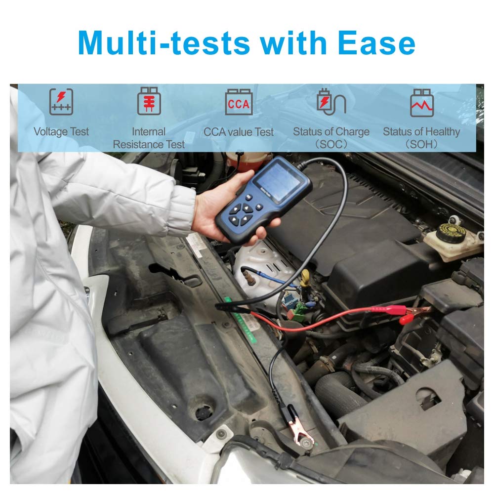 12V Car Battery Tester, 100-2000CCA Fast Accurate 12V Battery Load Tester, Digital Battery Analyzer for Car Truck Motorcycle ATV SUV Boat Yacht