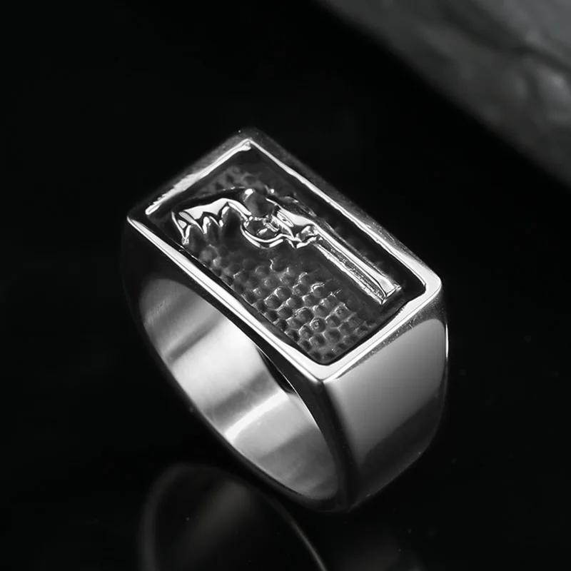

Fashion Vintage Guns Ring Heavy Sugar Stainless Steel Cowboy Men Anel Punk Gothic Ring Mens Biker Jewelry 7
