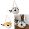 Nylon Cartoon Dog Shoulder Bag For Girls With Zipper Closure And Mobile Pocket