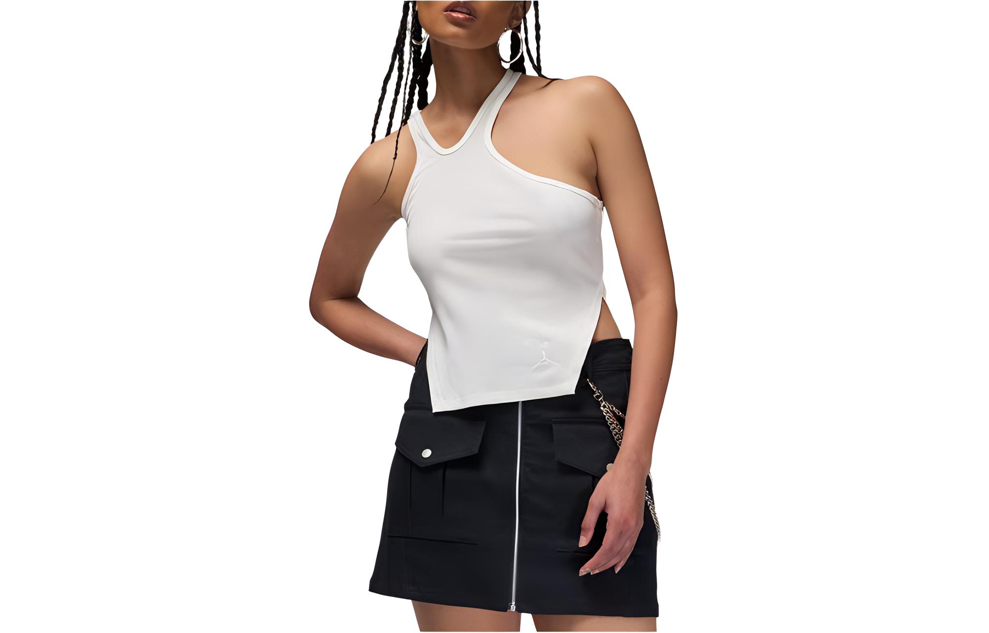 Nike Tank Tops Women s White V Neck Moderate Other FN5799-133 S