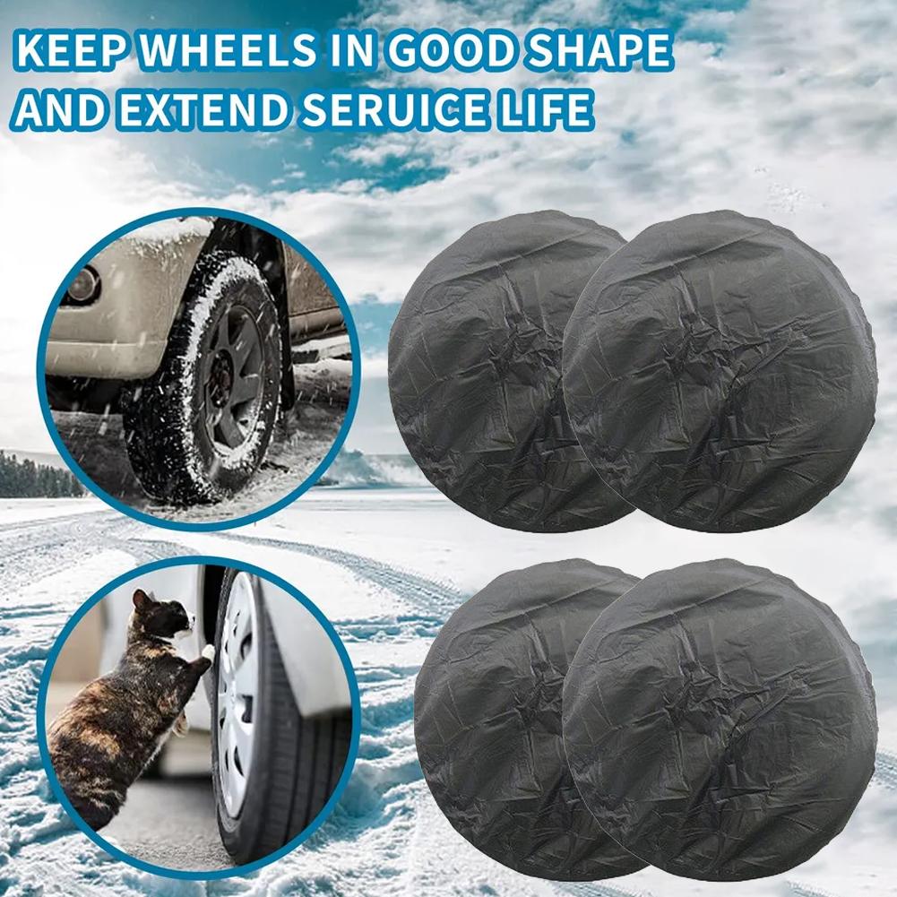 66/80CM Polyester Car Auto Wheel Tire Cover Protector Car Spare Tire Cover Tyre Wheel Covers For Vehicles Dustproof Tire Ba G7Z5