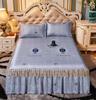 Summer Cool Mat Bed Skirt Princess Style Cute Bed Sheets Embroidered Sheets Fitted Bed Sheet Bedspreads Ice Mat Home Textiles