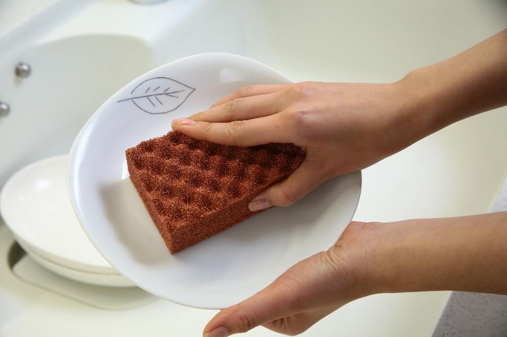 Fujisho Copper Power Series Antibacterial Copper ion effect suppresses length 11 x width 7 x thickness Made in Copper Special F8356 Japan-made Sponge,