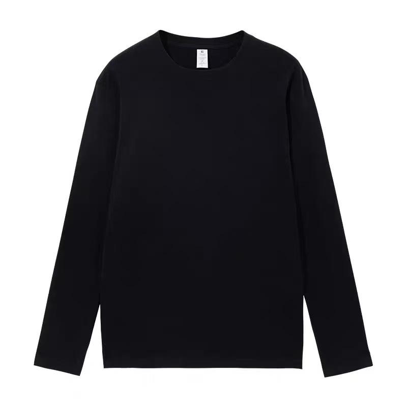 

400G Heavyweight Pure Cotton Long Sleeve T-Shirt - Solid Color, Thick, Not See-Through, Unisex Autumn Base Layer M, 120-140 jin