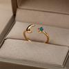 Glowstone Anillos Moon Sun Rings Elegant Women Vintage Gold Color Stainless Steel Mini Sunflower Ring Jewelry Christmas Gifts