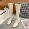 High Boots Women's British Style Naked Boots Slim 2024 New Fashionable Versatile Non-over Knee Long