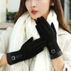 Plush  Gloves Full Finger Winter Mittens Fashion Women Suede Velvet  Gloves  Sports