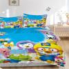 3-teiliges Pororo der kleine Pinguin & Freunde Kinder Bettwäsche Set - Universelles Dreiteiliges Set für Schlafzimmer, Gästezimmer, Wohnzimmer, Hotel - Perfektes Geschenk