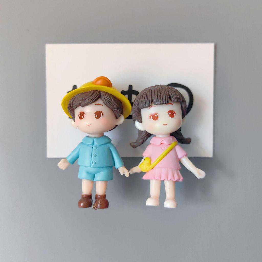 Custom Celebrity Couple Character Fridge Magnet - Creative Wedding Door Decoration & Message Holder
