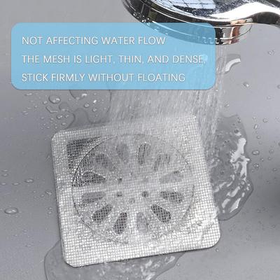 100PCS Disposable Shower Drain Hair Catcher Mesh Shower Covers Floor Sink Strainer Filter Hairs Stopper For Bathroom Kitchen