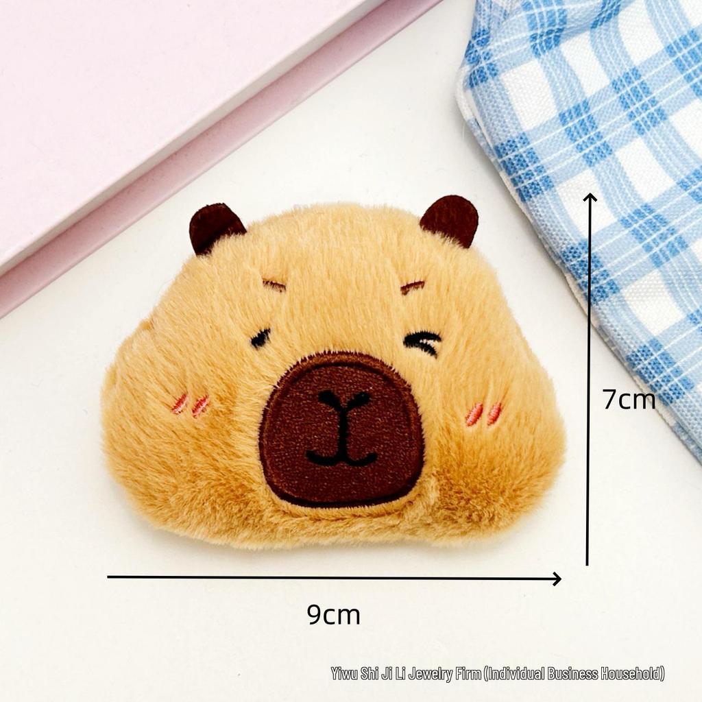 Cartoon Cute Sleeping Capybara Squeaking Pendant Plush Emoji Pin Accessories