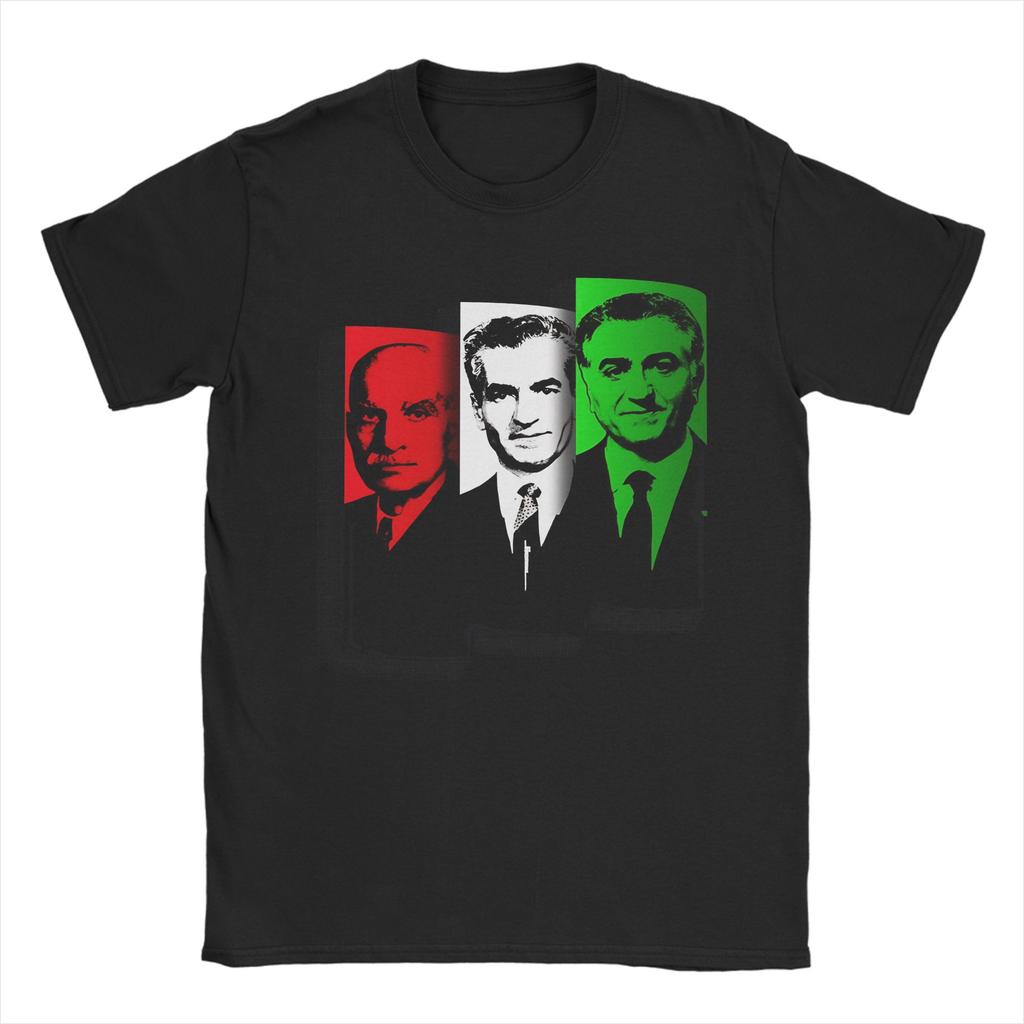 Funny Reza Shah Pahlavi TShirt for Unisex Round Neck Cotton T Shirts Short Sleeve Tee Shirt Original Clothing