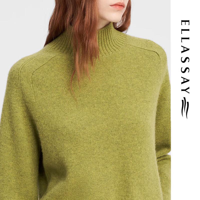 ELLASSAY Women's Autumn/Winter Relaxed Semi-High Neck Knit Sweater