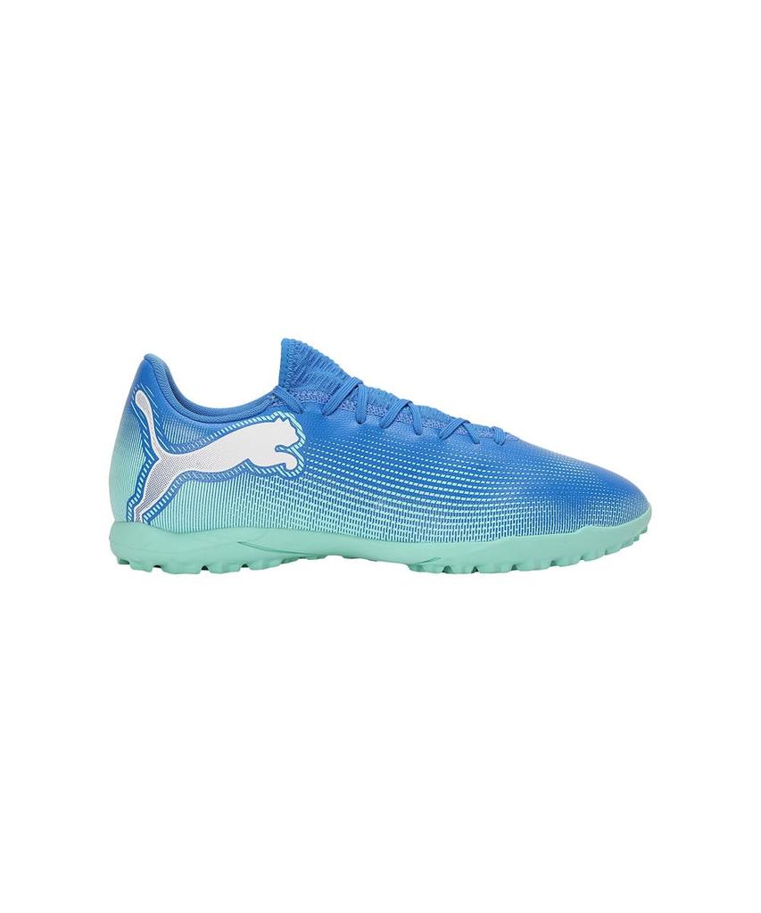 Soccer Cleats Training Shoes Future 7 Play TT 107943 2024 Color Hyperlink White cm [Puma] Men's Fall/Winter Blue/Mint (01) 27.5