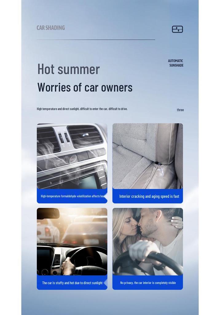 Universal Retractable Front Windshield Sunshade for Summer Heat Protection