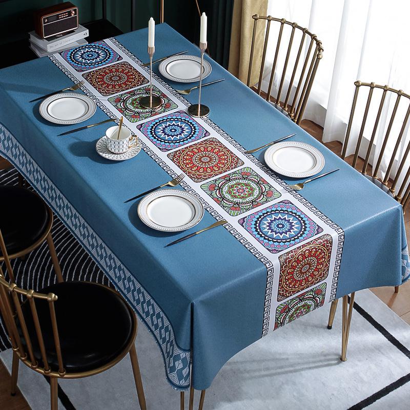 

Thickend Waterproof Non-washable PVC Tablecloth Table Mat Rectangular Tablecloth Home Decor 90*90cm