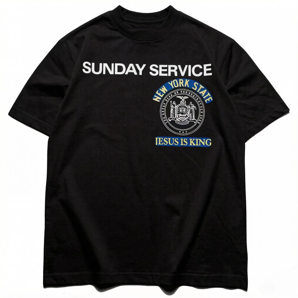 

Summer New Grandfather KANYE WEST High Street Tshirt Jesus Is King Shortsleeved Unisex Women Print Tshirt for Unisexs Tshirts L