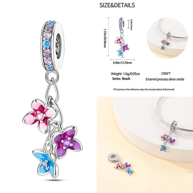 Copper Flowers Butterfly Creative Garden Mushroom Snail Charms Beads Fit Original Bracelets Diy Jewelry