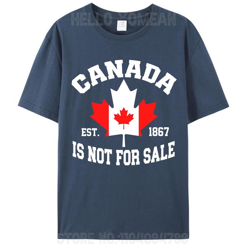 Kanada steht nicht zum Verkauf Herren T-Shirts Stolze Kanadierin Baumwoll-T-Shirt Kurzarm Rundhals-T-Shirt Unisex Freizeit-Tees Tops