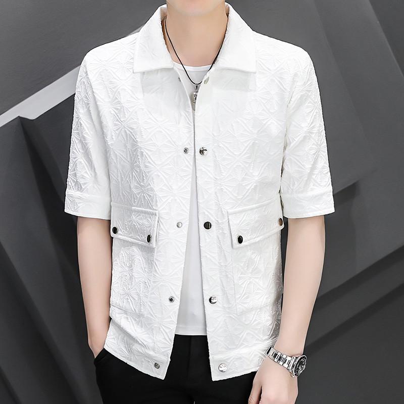 

2026 Winter Stylish Printed Mid-Sleeve Jacket for Hairdressers M [85-100] белый