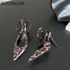 Fashion SUOJIALUN 2025 Spring New Brand Women Sandal Fashion Ankle Strap Ladies Elegant Slingback Shoes Thin High Heel Pointed Toe Pumps