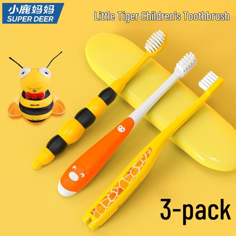 Little Deer Mom Children s Soft Bristle Toothbrush 3-Pack