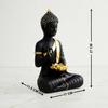Estatueta de Buda Sentado em Meditação Peça de Exibição Ídolo Decoração de Casa Sala de Estar Presentes Peça de Exibição Decorativa - 27 cm  (Resina, Preto)