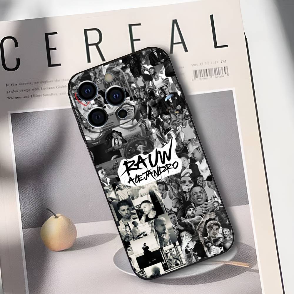 

R-Rauw A-Alejandro Phone Case For iPhone 17,16,15,14,13,12,11 Plus,Pro Max,XS,Soft Black Cover iPhone14