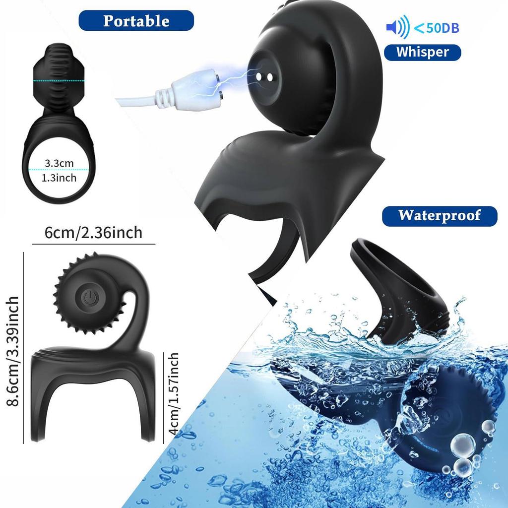 Penis Ring Vibrator Couple Vibrator Delay Ejaculation  Adult Sex Toys for Enhanced Erection Long Lasting Firmness Adult Sex Toys for Men or Couples