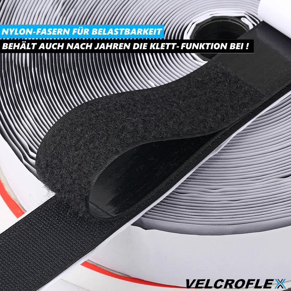 MLIVING Velcro Tape Self-adhesive Extra Strong Velcro Adhesive Tape Black