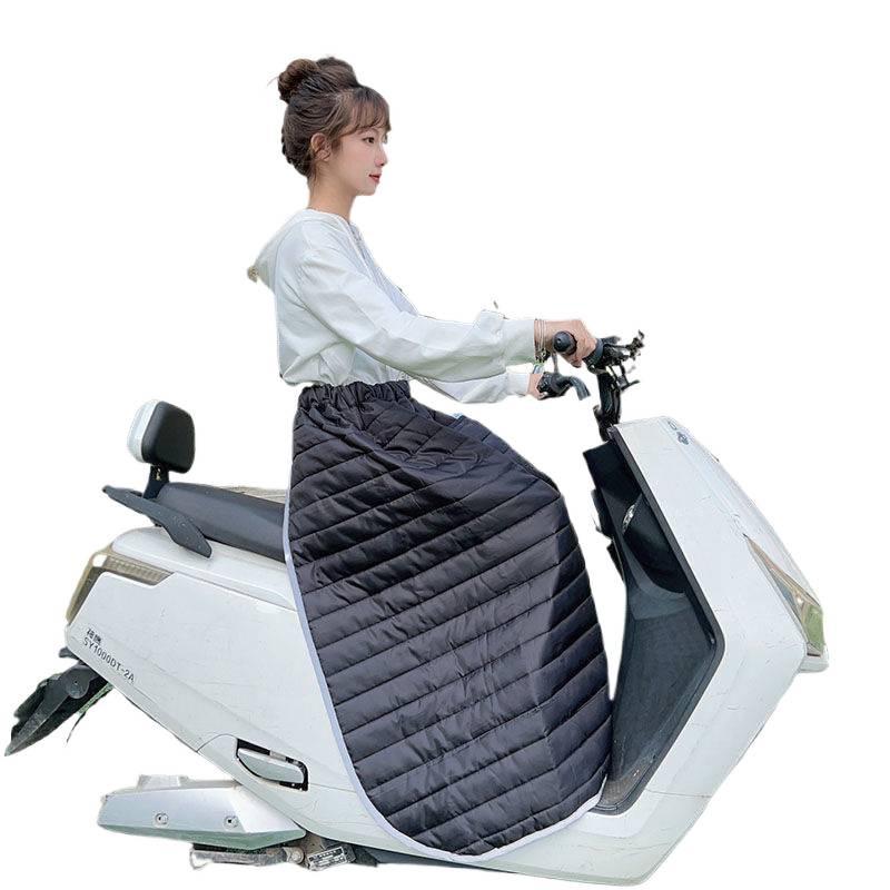 Windproof Electric Bike Skirt: Fleece Lined, Waterproof, Winter-Ready Leg Warmers