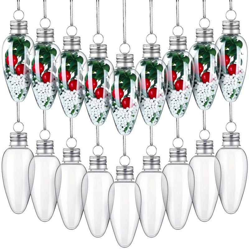 10 st Jul Genomskinliga Plastprydnader i Glödlampsform Fyllbara DIY Ljusprydnader Fyllbara Godis DIY Hantverk Träddekor