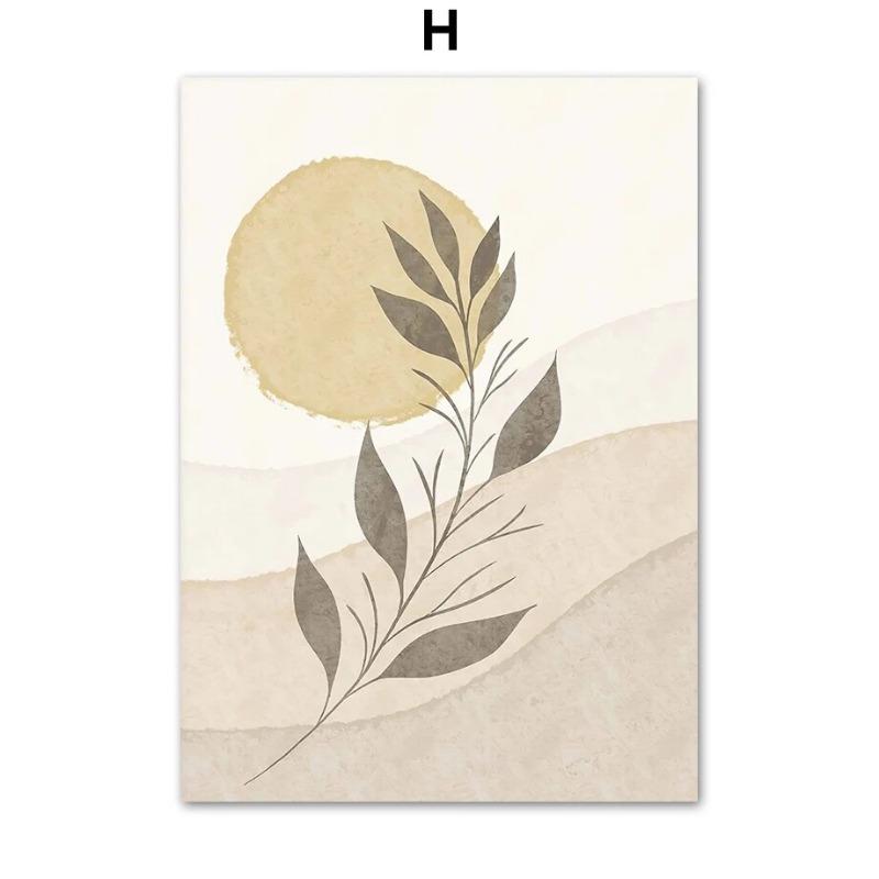 

Boho Leaves Sun Flowers Plant Nature Abstract Art Canvas Painting Nordic Posters And Prints Wall Pictures For Living Room Decor 21cm×30cm NoFrame