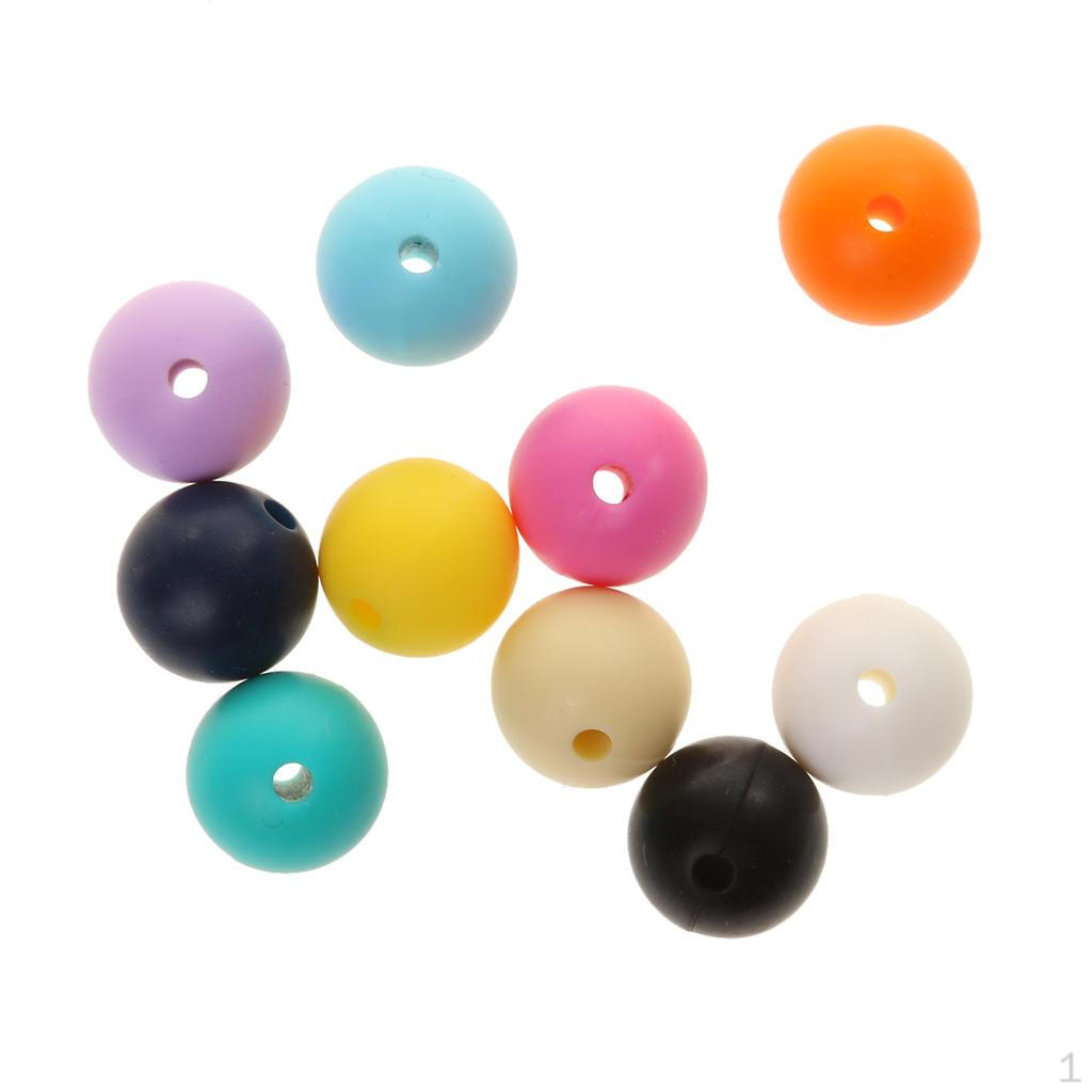 

Силиконовые бусины для прорезывания зубов, круглые 12 мм - разноцветные
