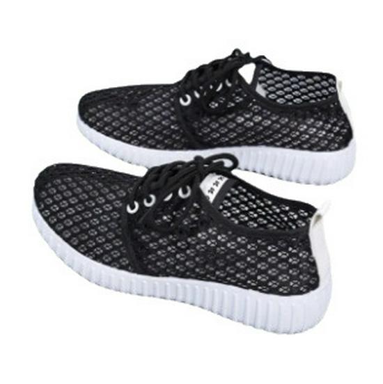 2023 Summer Women's Mesh Sneakers - Korean Style, Low-Top, Black & White